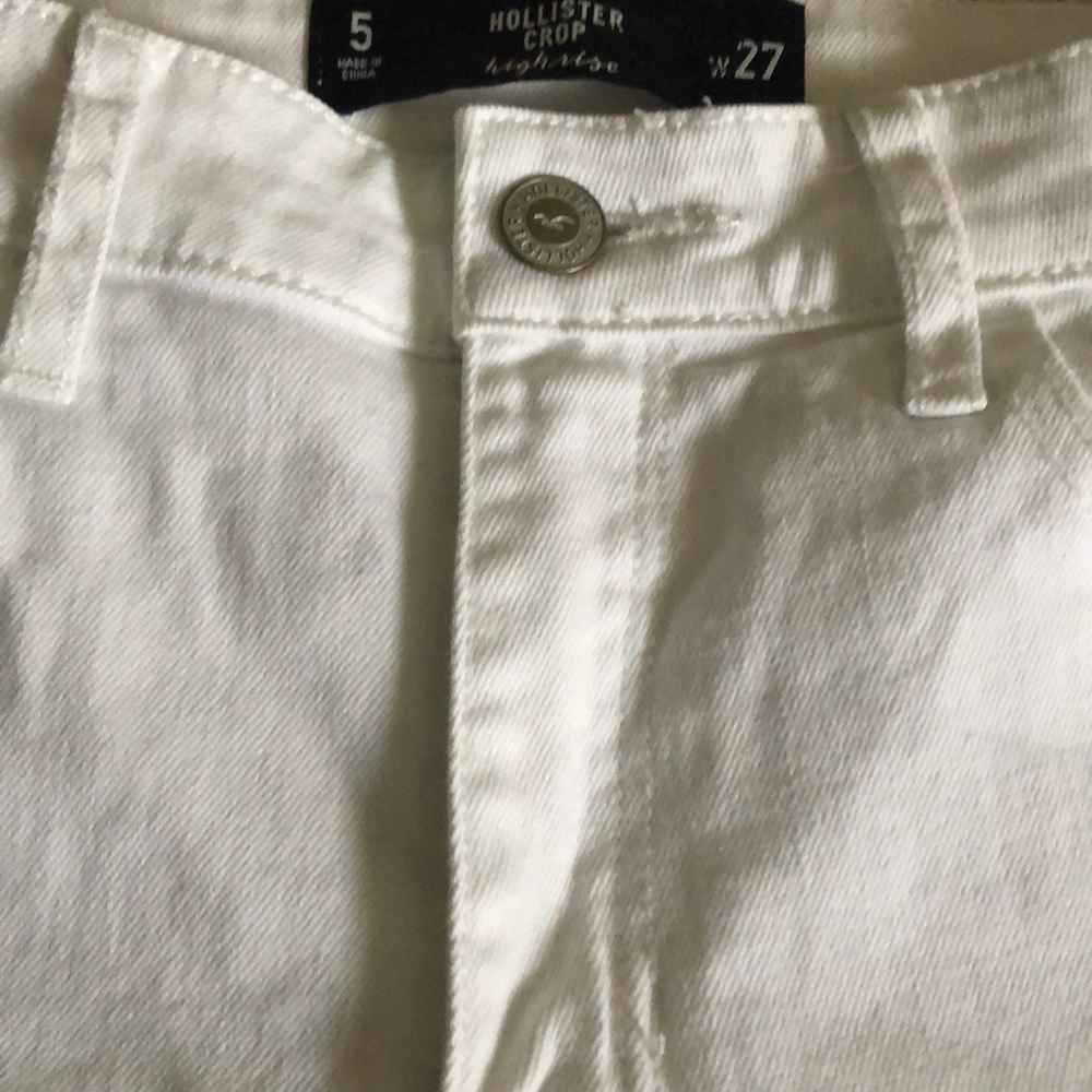 Hollister White Crop High Rise Jeans